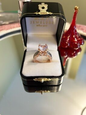 Rose Gold Pink Stone Engagement Ring